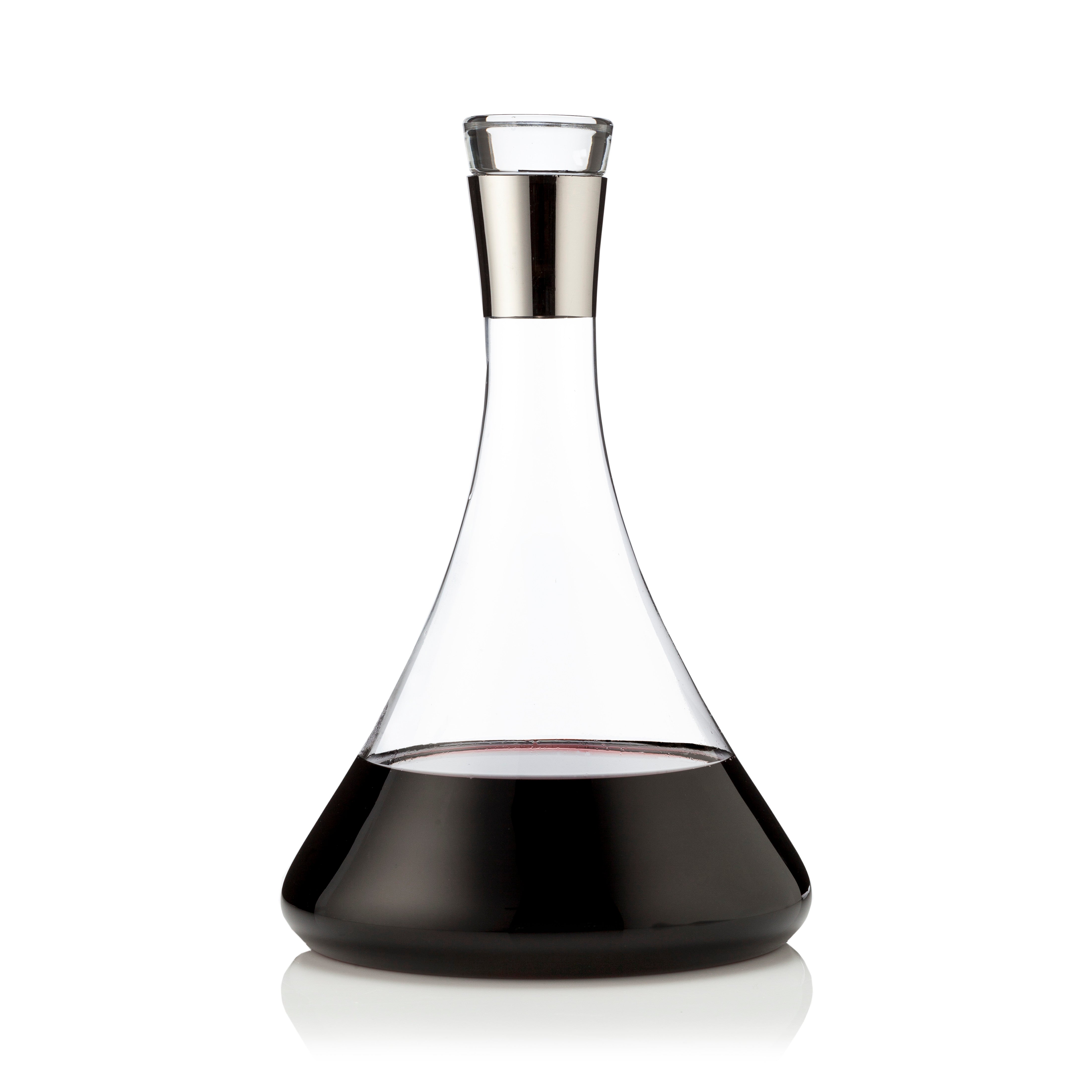 Premium Irving Chrome Rimmed Crystal Decanter Set - Elegant Glass Liquor Decanter with Polished Chrome Accents - Perfect for Whiskey, Bourbon, Scotch & Wine Serving at Home Bars, Weddings & Gifts