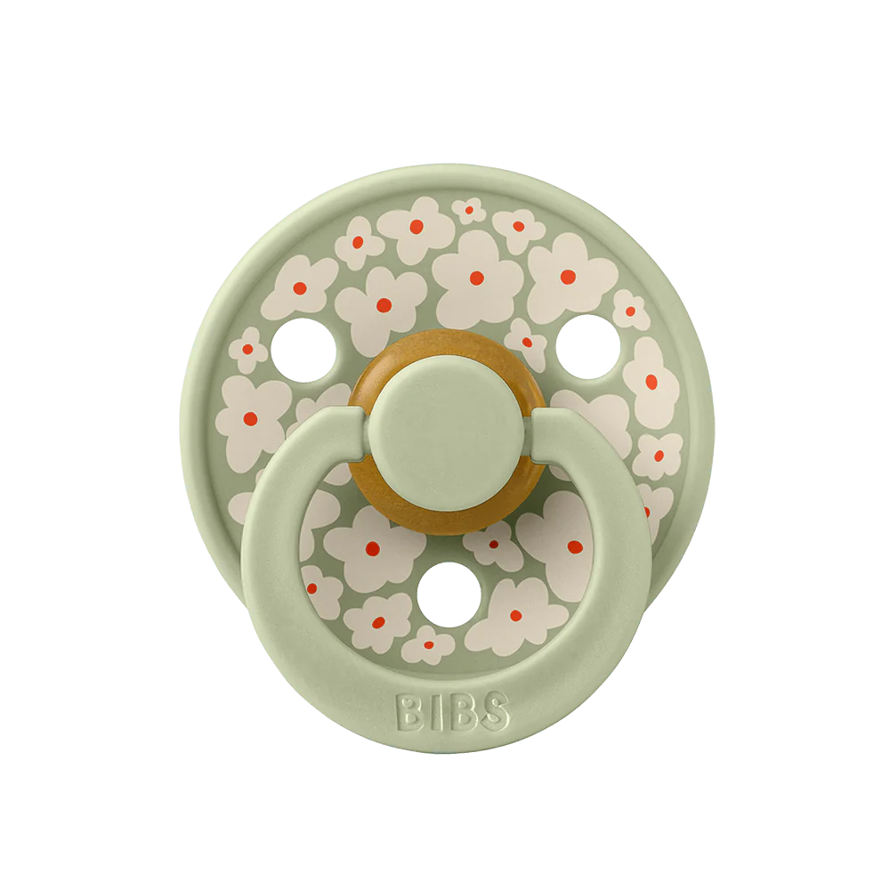 Bibs Studio Collection Color Pacifier - Jasmine Sage Mix | Soothing Baby Teether for Daycare, Travel & Sleep Comfort