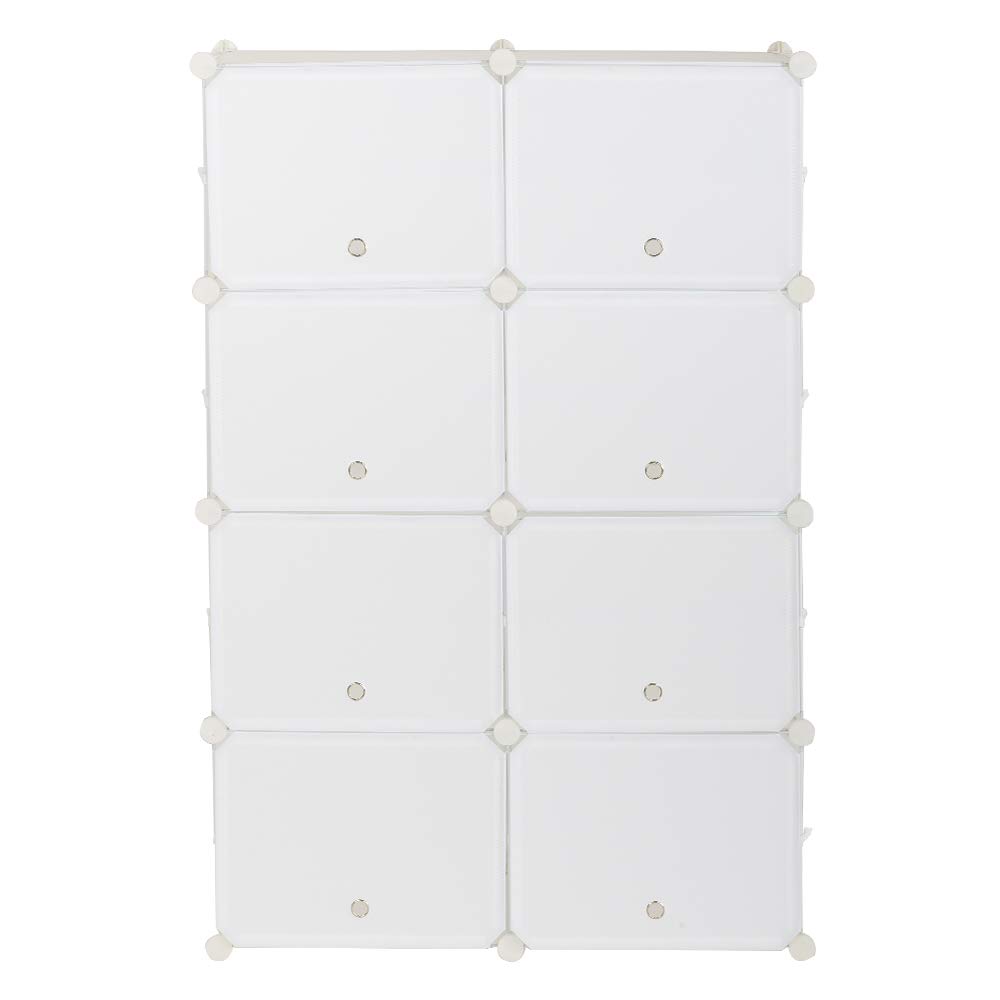 WEI WEI GLOBAL 7-Tier Shoe Rack Organizer - Holds 28 Pairs of Shoes, Space-Saving Plastic Storage Cabinet for Entryway, Closet & Bedroom - White (14 Cube) | Perfect for Small Spaces & Apartment Living