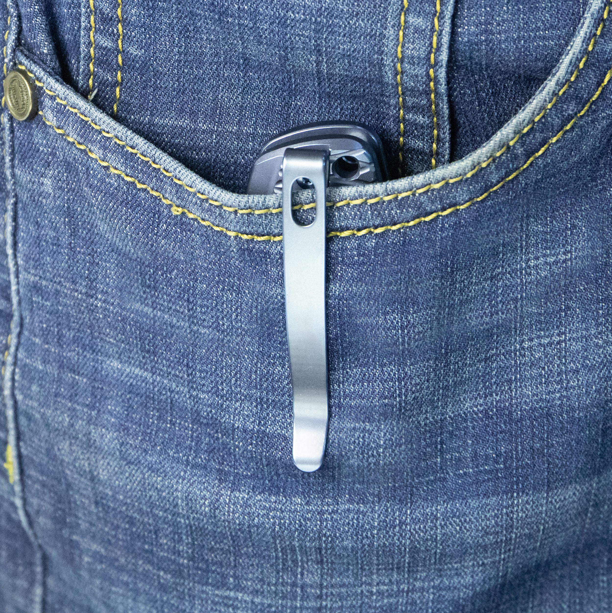 Kubey Tityus Frame Lock Flipper Folding Pocket Knife - Blue Titanium Handle, 3.39