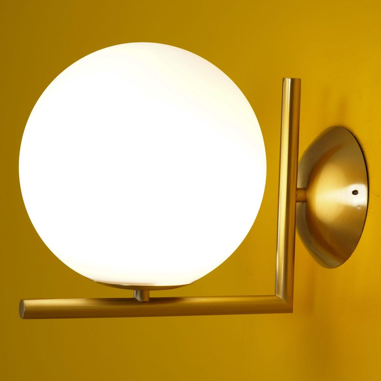 Handmade Blown Glass Opal Wall Lamp - Elegant Modern Lighting for Living Room, Bedroom & Hallway - Perfect for Ambient & Decorative Illumination