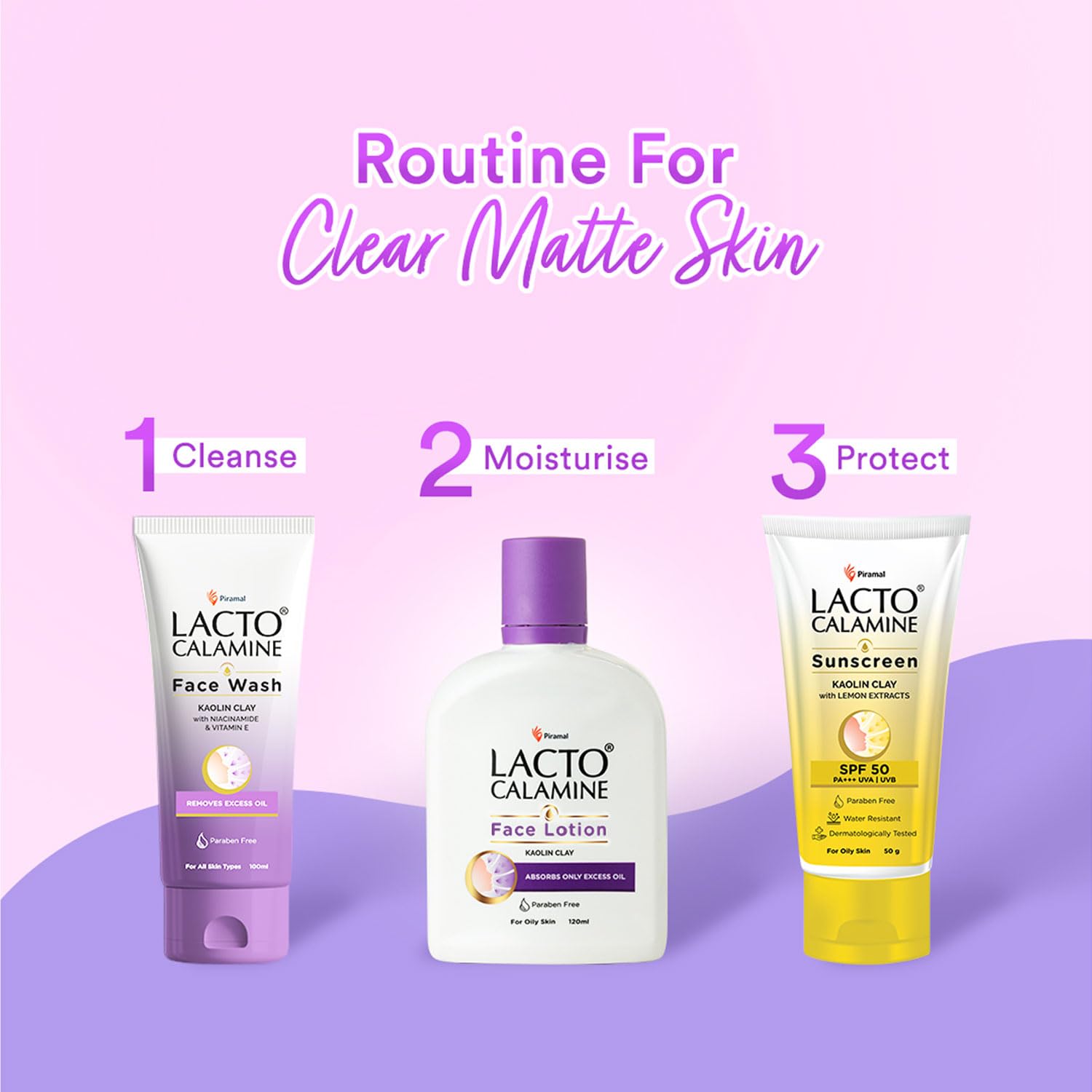 Lacto Calamine Face Lotion for Oily Skin - 60ml Daily Moisturizer with Kaolin Clay, Glycerin & Zinc Oxide - Oil Control, Acne Treatment for Pimples, Dark Spots & Blackheads - Perfect for Daily Skincare Routine & Travel-Friendly Size