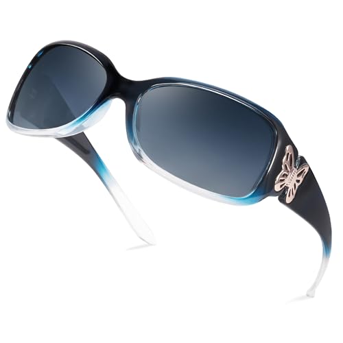 A05 Gradient Blue Frame Polarized Womens Sunglasses