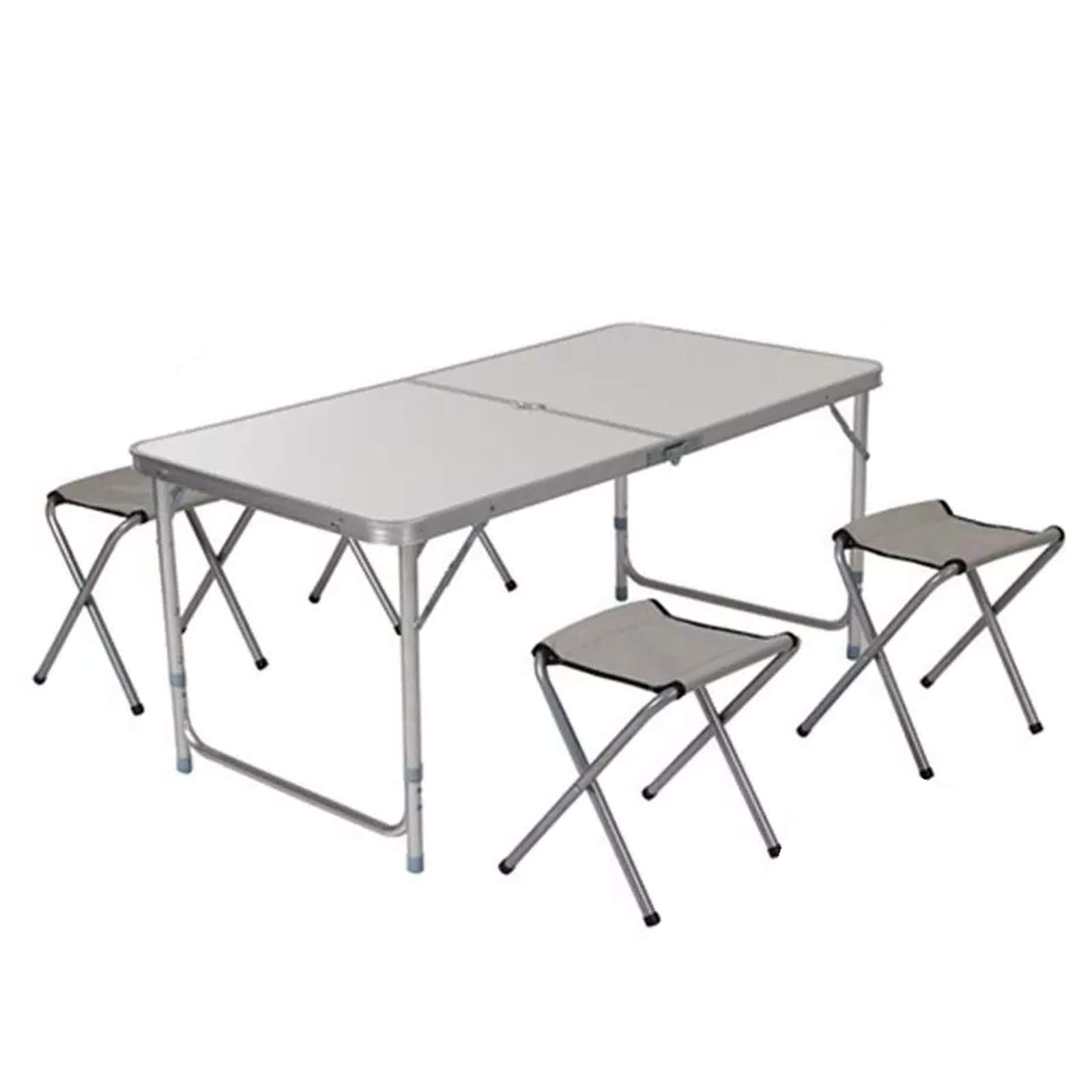 Portable Aluminum Alloy Folding Table and Chairs Set - Lightweight Outdoor Furniture for Camping, Picnic, BBQ & Garden Use