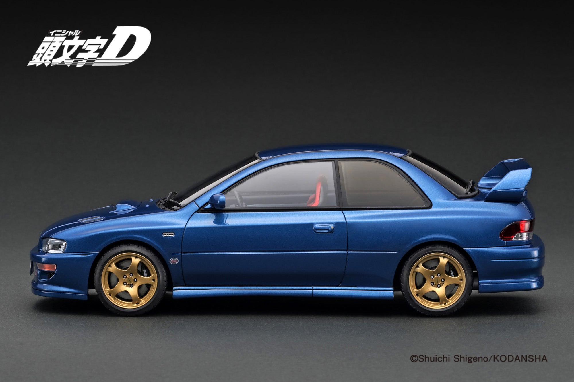 1:18 Subaru Impreza WRX STI Type R GC8 Model Car - Initial D Anime Version - Blue with Mr. Bunta Fujiwara Figure - Perfect for Anime Fans & Car Collectors Display