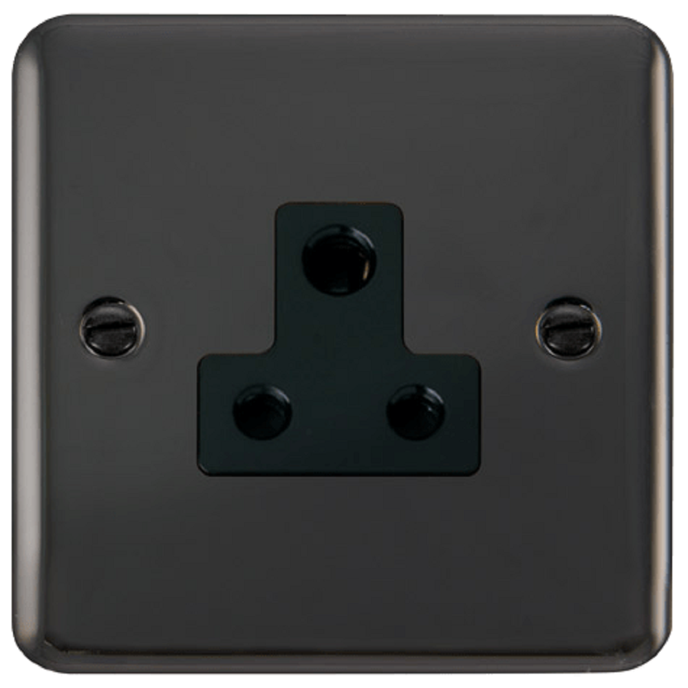Click Deco Plus Black Nickel 5A Unswitched Socket DPBN038BK - Premium Electrical Outlet for Home & Office Decor