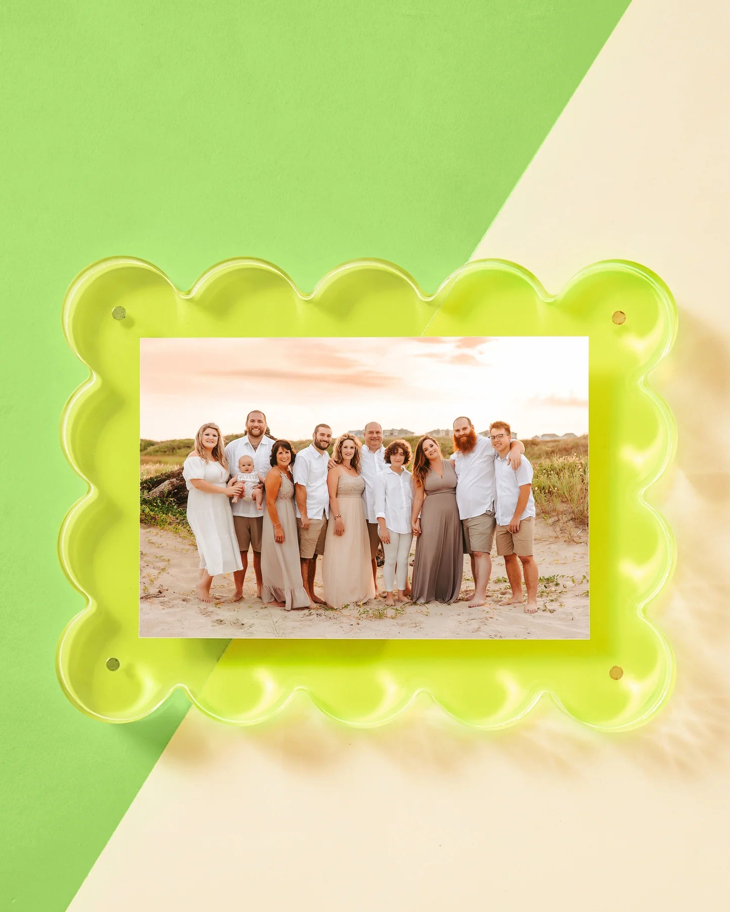 Acrylic Picture Frame Neon Lime - Modern Display for Photos, Artwork & Memorabilia - Perfect for Home, Office & Gift Decor