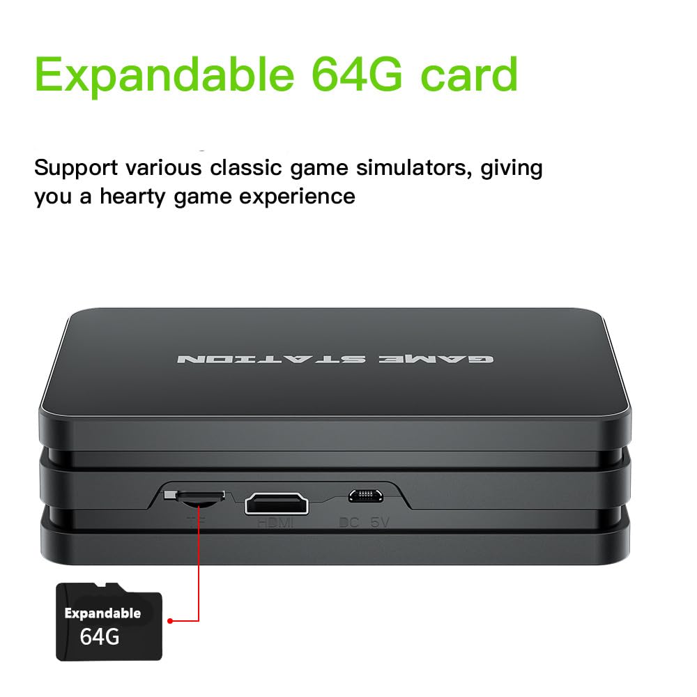 Mini Arcade Game Console with 10,000 Full HD Games - 2 Player Retro Gaming System with Dual Wireless Controllers for Family Game Nights & Kids Birthday Parties