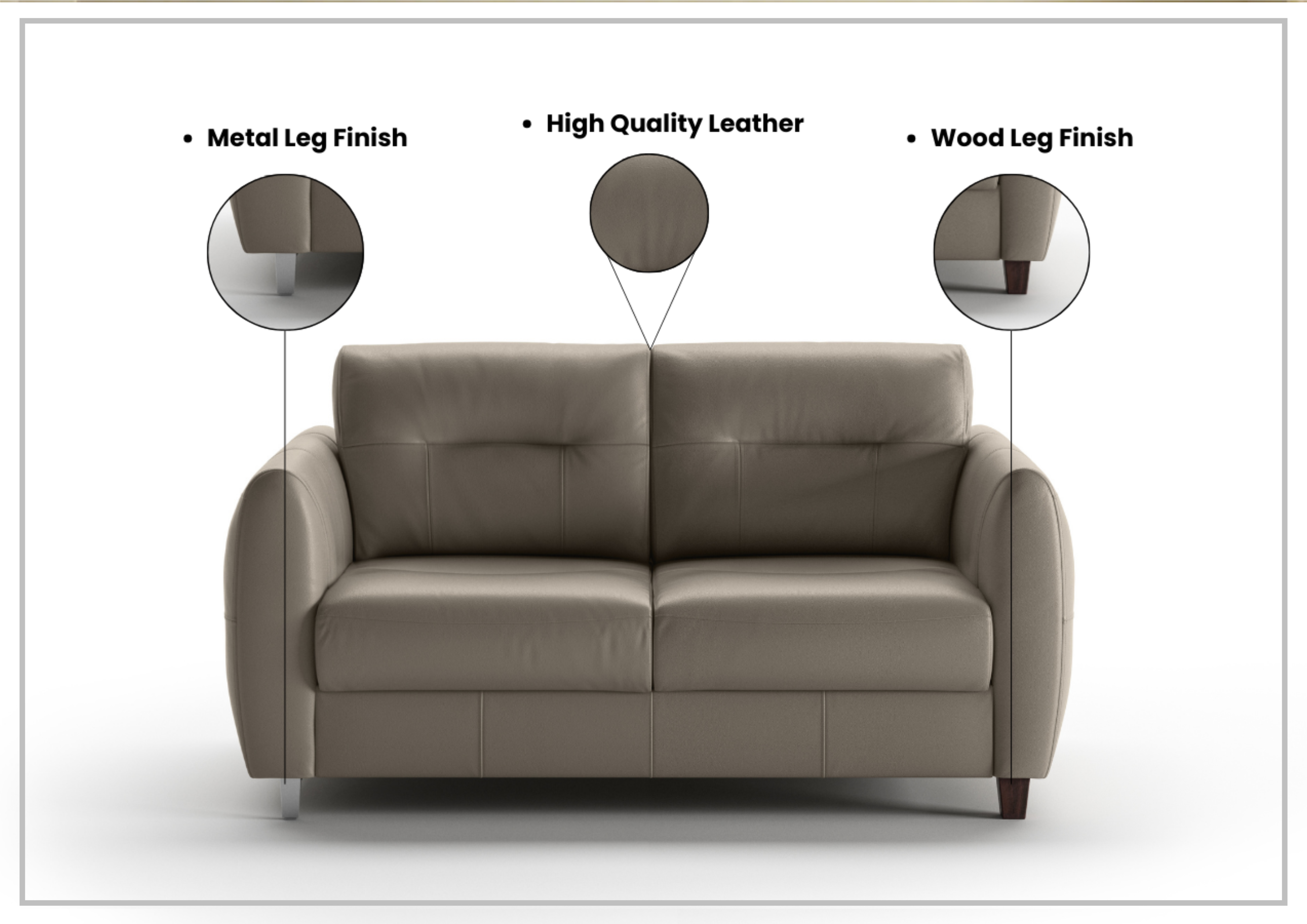 Luonto Jamie 2 Seater Leather Loveseat Sleeper Sofa Bed - Queen Size Convertible Couch for Small Spaces - Perfect for Living Room, Guest Room & Studio Apartments