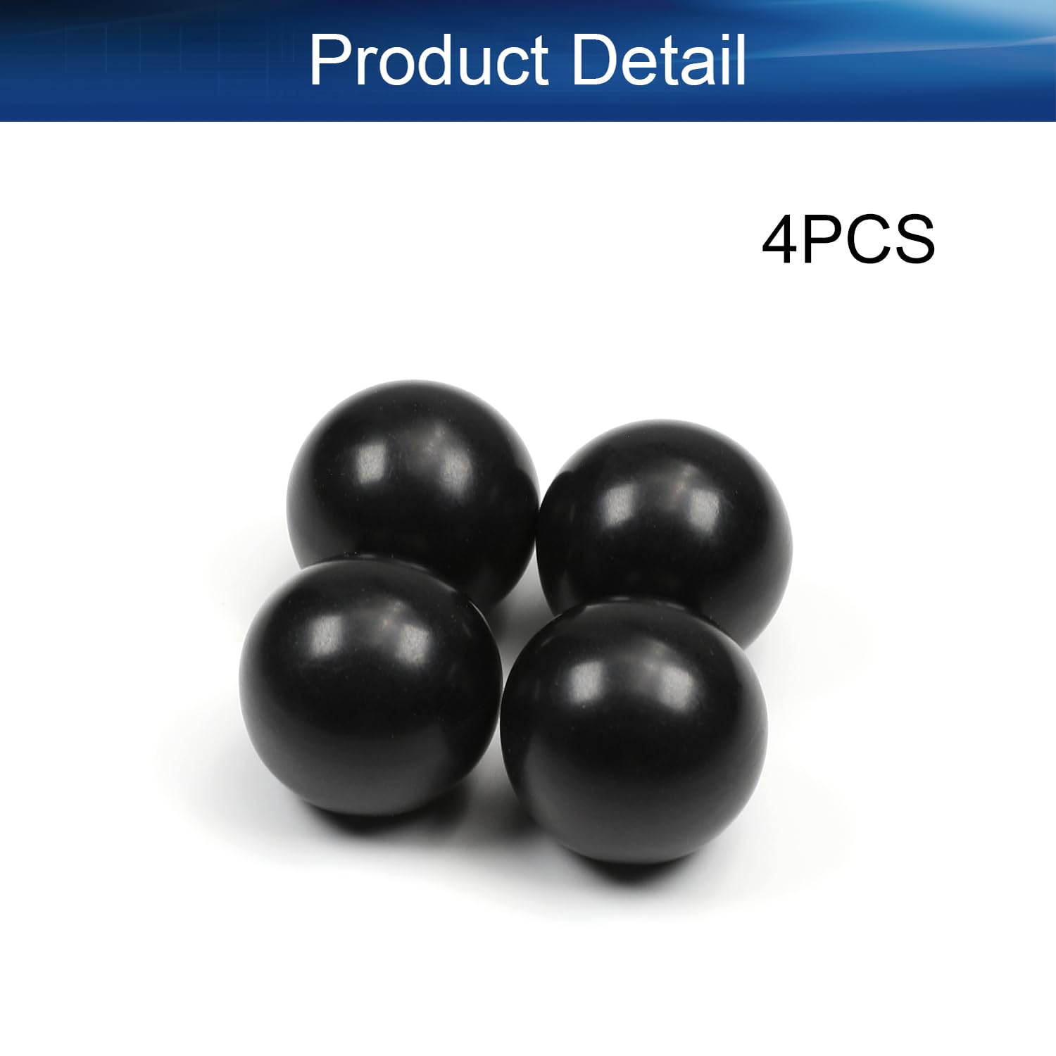 Bettomshin 4Pcs Black Bakelite Ball Knob - M6 Female Thread, 20mm Diameter Smooth Spherical Handle - No Twist Design for Lawn Mowers, Exercise Equipment & Industrial Machinery (Perfect for Control Panels, Gym Machines & Workshop Tools)