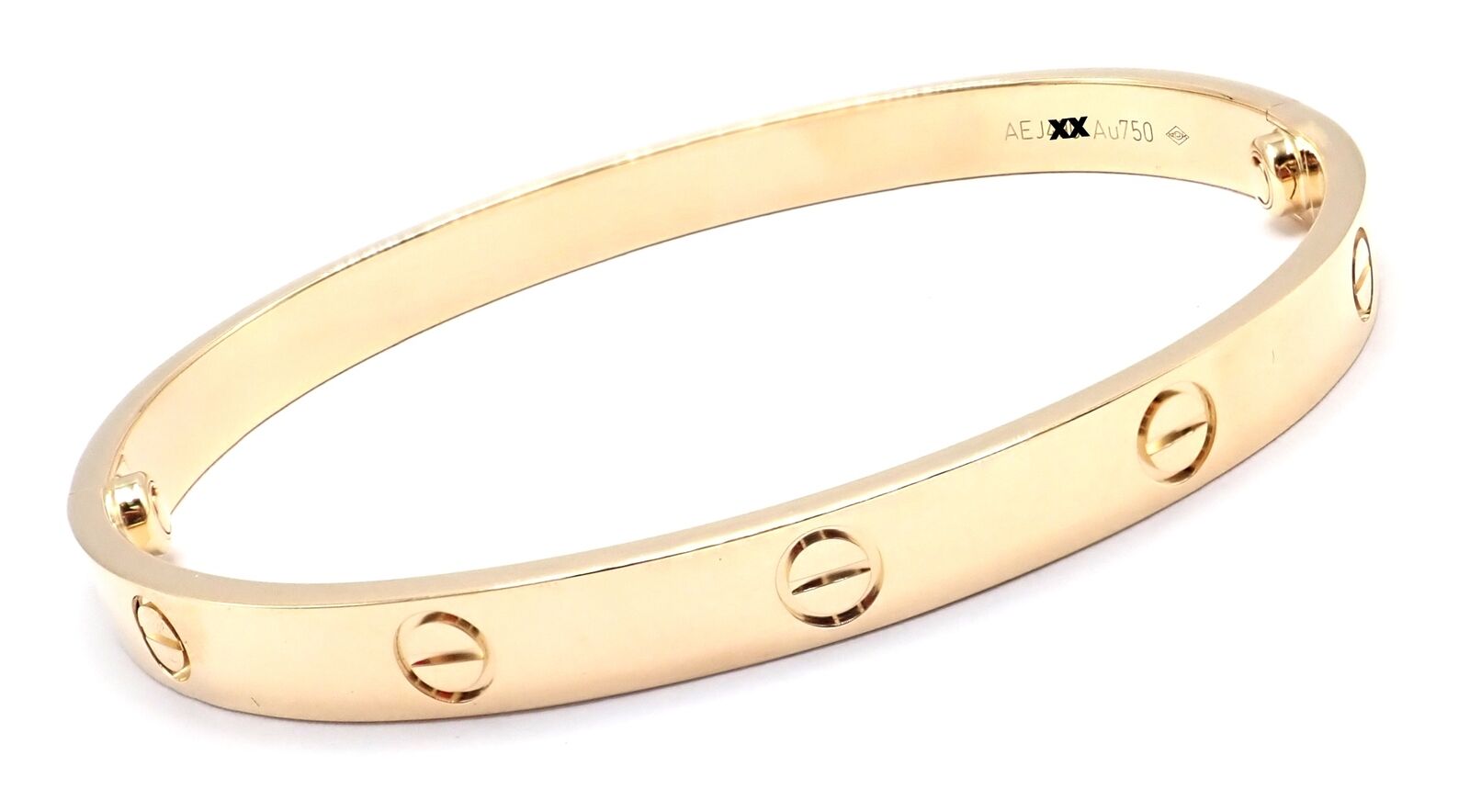 Authentic Cartier 18K Yellow Gold Love Bangle Bracelet - Size 19 - Luxury Jewelry Gift for Women - Perfect for Anniversaries, Weddings & Special Occasions