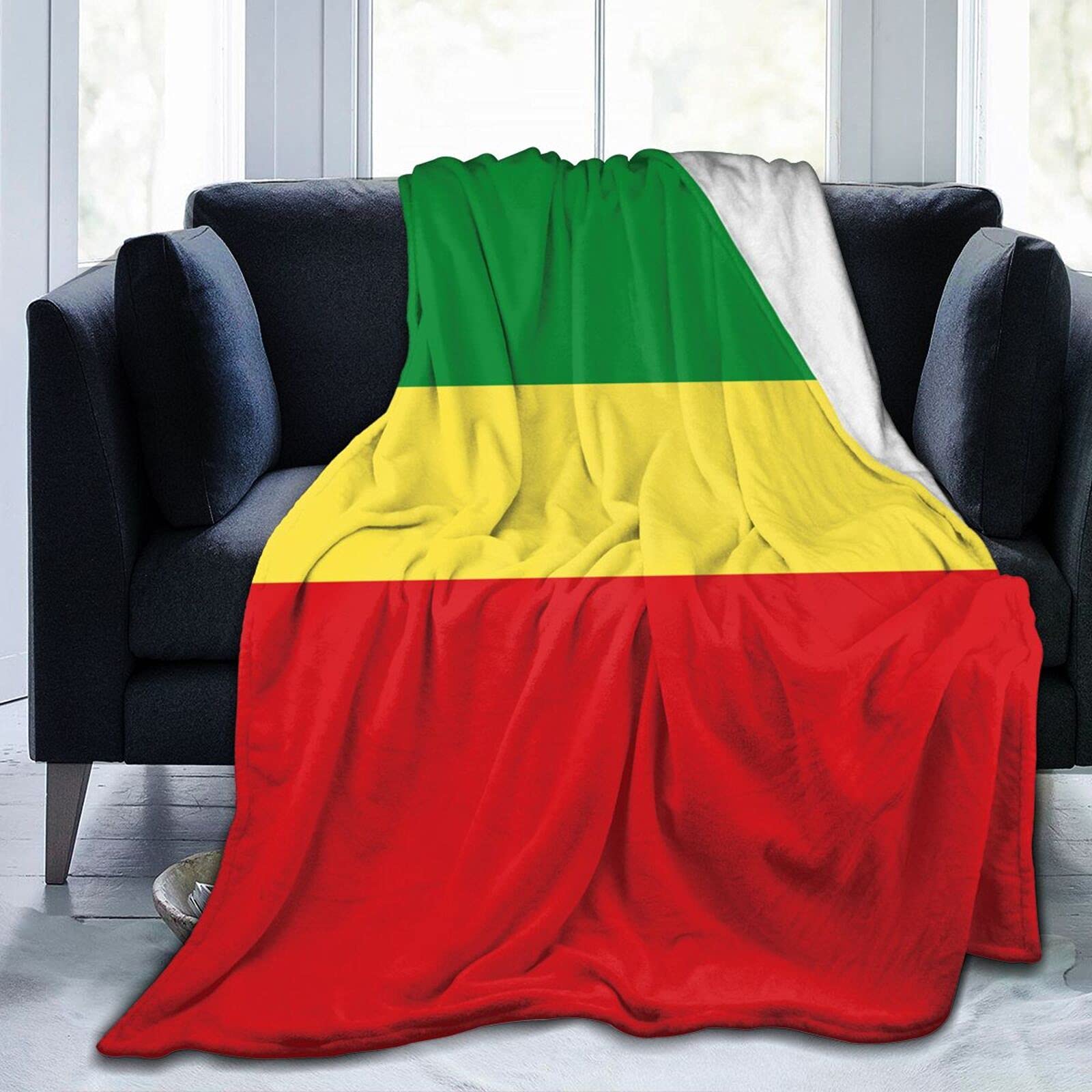 Ethiopia Flag Fleece Blanket 80