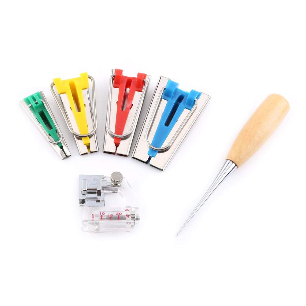 6pcs Bias Tape Maker Kit - Professional 6/12/18/25mm Binding Tool Set for Sewing, Quilting & Fabric Edging | Easy-to-Use Guide Strips for DIY Garments, Home Decor & Craft Projects