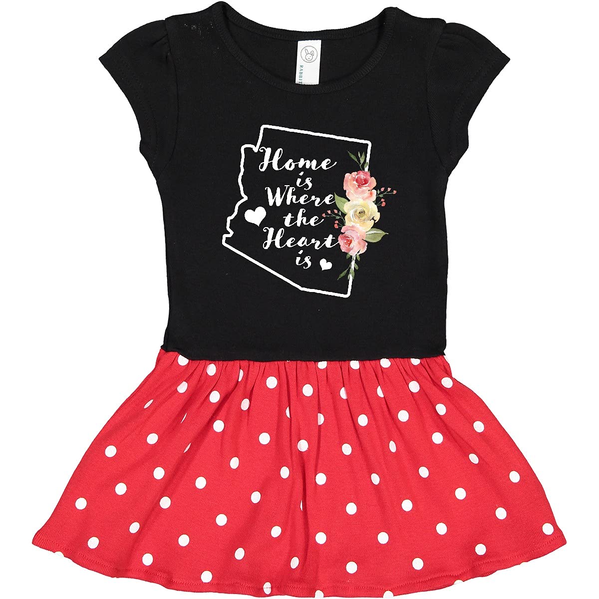Inktastic Arizona Home is Where The Heart is Watercolor Toddler Dress - Cute Outfit for Girls, Baby Shower Gift & Family Photo Outfit