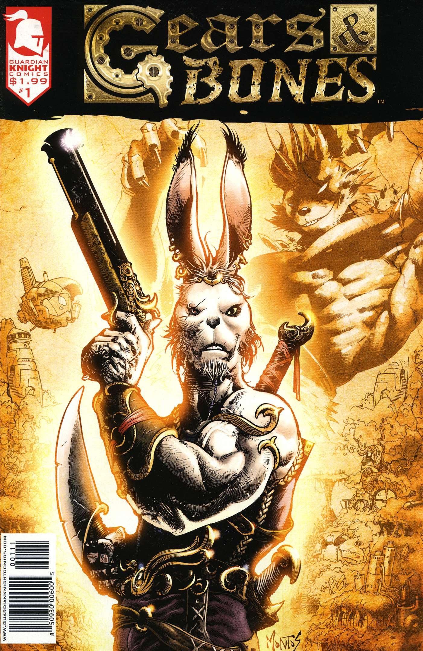 Gears And Bones #1 VF - Guardian Knight Comic Book | Warrior Rabbit - Perfect for Comic Collectors & Fantasy Fans