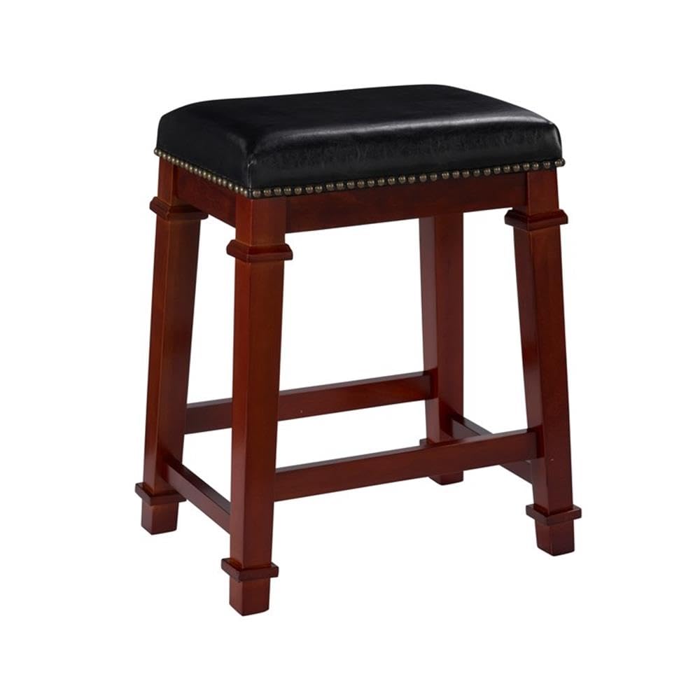 2-Piece Cherry Brown Wood Counter Stool Set 24