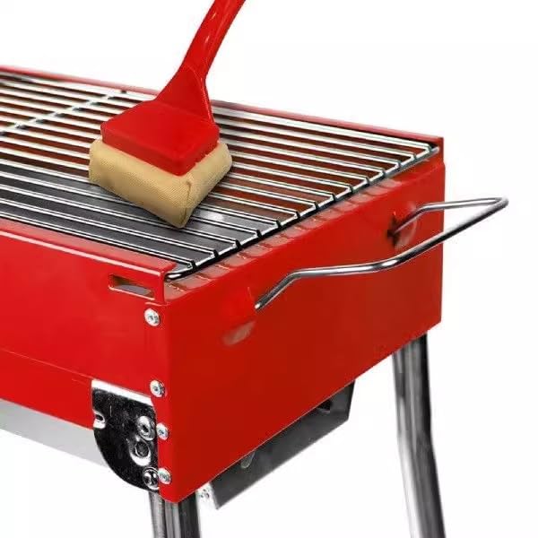 **Stainless Steel BBQ Grill Brush - Bristle-Free Barbecue Cleaner with Replaceable Handle for Iron & Stainless Steel Grates - Easy Cleaning Scraper for Outdoor Cooking, Camping & Backyard Grilling**