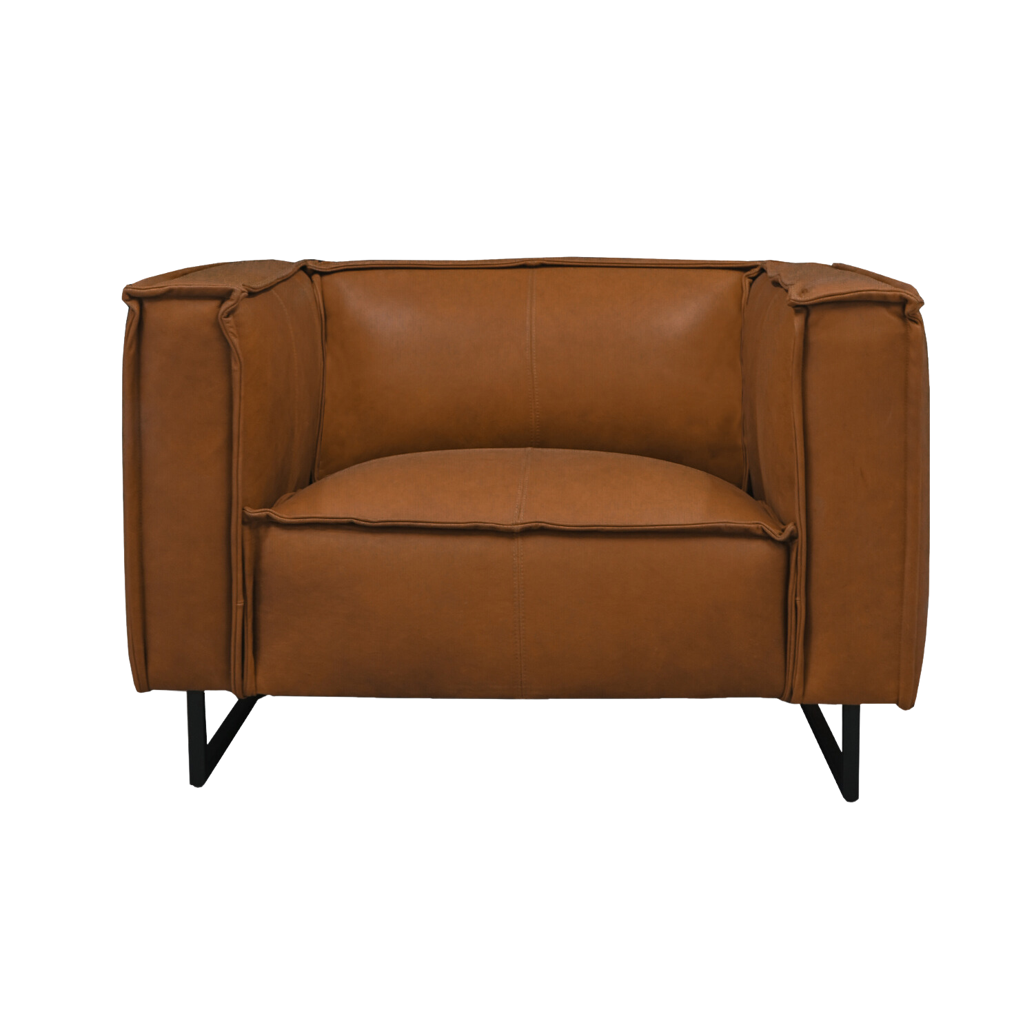 Premium Brentwood Leather Chair - Modern & Comfortable Living Room Seating for Home & Office - Perfect for Relaxing, Reading & Entertaining Guests