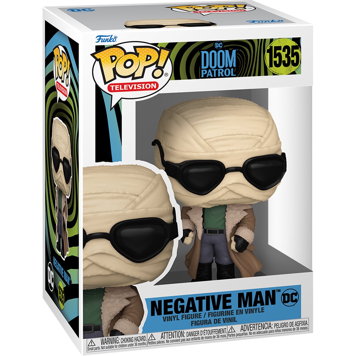 Doom Patrol Negative Man Funko Pop! Vinyl Figure #1535 - DC Comics Collectible Action Figure for Display & Gifts