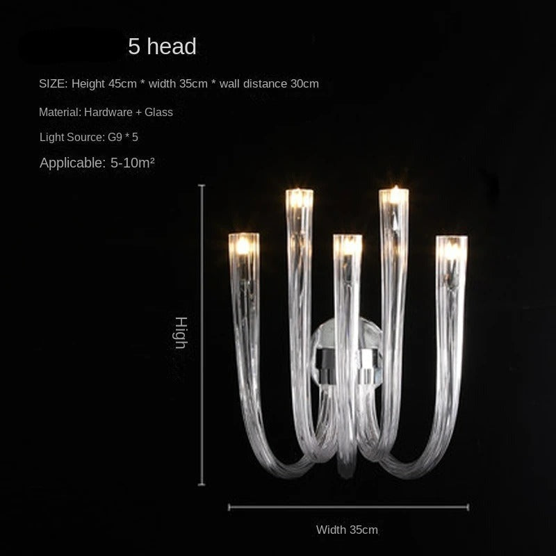 Italian U-Shaped Glass Crystal Chandelier - Elegant Lustre Art Pendant Light Fixture for Dining Room, Foyer, and Luxury Home Decor