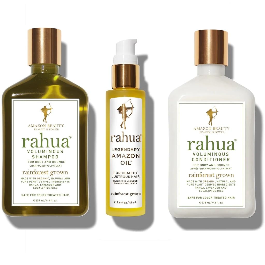 Rahua Voluminous Legendary Hair Care Set - Shampoo, Conditioner & Legendary Amazon Oil for Women & Men | Natural Hair Growth & Hydration for All Hair Types | Perfect for Daily Use & Salon-Quality Results at Home