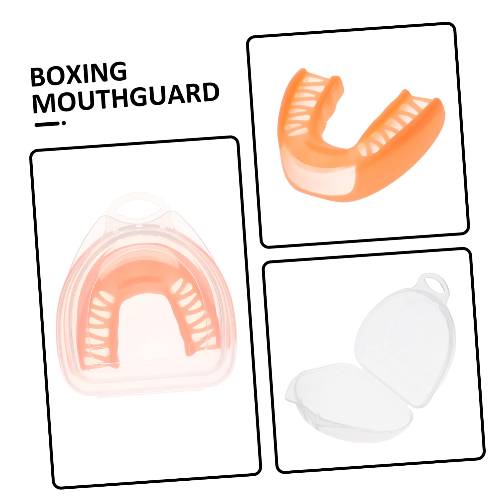 WOONEKY Sports Mouth Guard - Breathable Boxing & Football Mouthguard for Teeth Protection - Orange EVA Gum Shield for MMA, Rugby, Hockey (Ideal for Training & Competition)