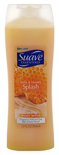 Suave Naturals Milk & Honey Body Wash - 15 oz (354ml) - 3 Pack - Hydrating & Moisturizing for Dry Skin - Perfect for Daily Shower & Bath Use