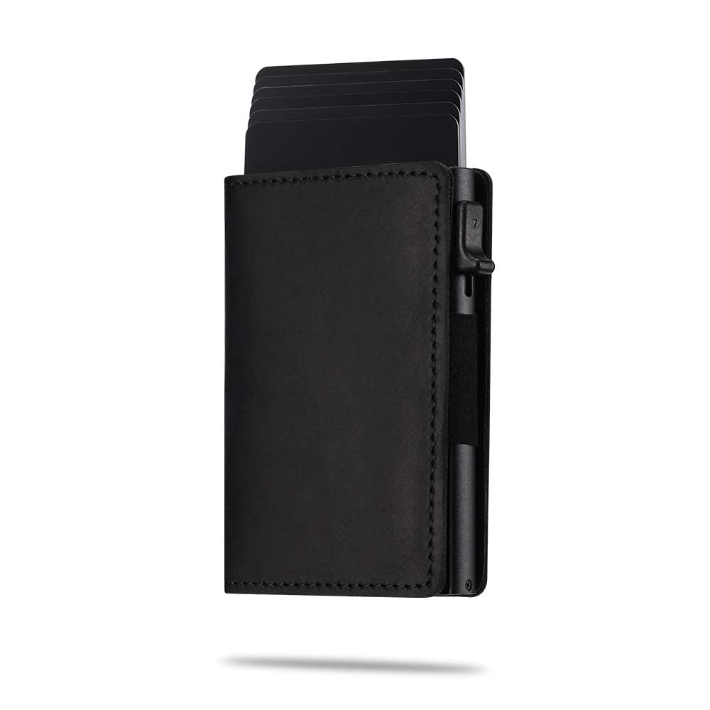 Premium Genuine Leather Airtag Wallet & Key Holder for Men - RFID Blocking Multifunctional Wallet with Apple AirTag Case Cover - Perfect for Travel, Daily Use & Anti-Theft Protection (Black)