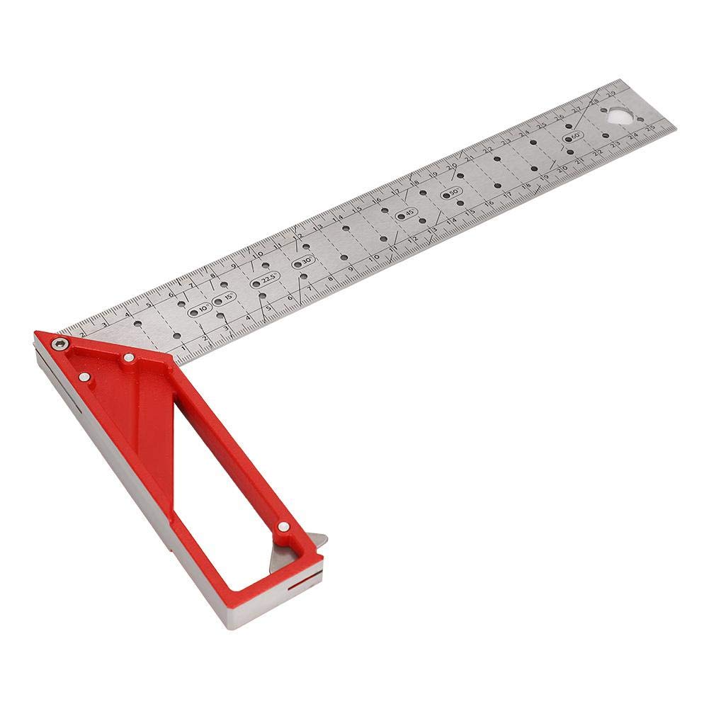 Famus 30cm Stainless Steel Right Angle Ruler - 45°/90° Precision Woodworking Try Square for Carpentry, DIY Projects & Engineering Measurements | Durable Metal Square Tool for Woodworkers, Craftsmen & Hobbyists