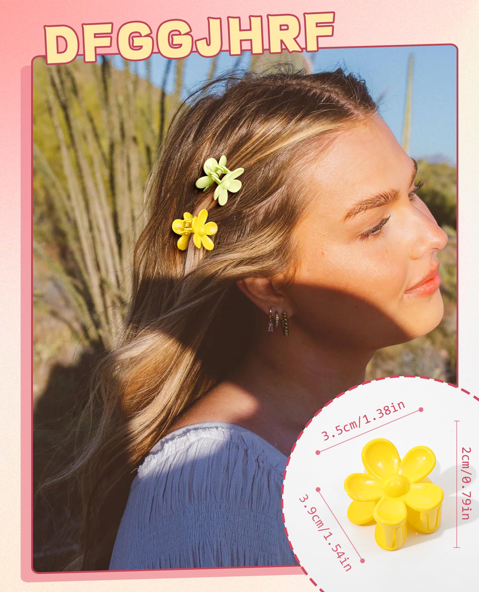 Small Claw Hair Clips & Jaw Clamps for Thin Hair - Glossy Flower Hair Accessories for Women & Girls | Perfect for School, Work & Everyday Styling