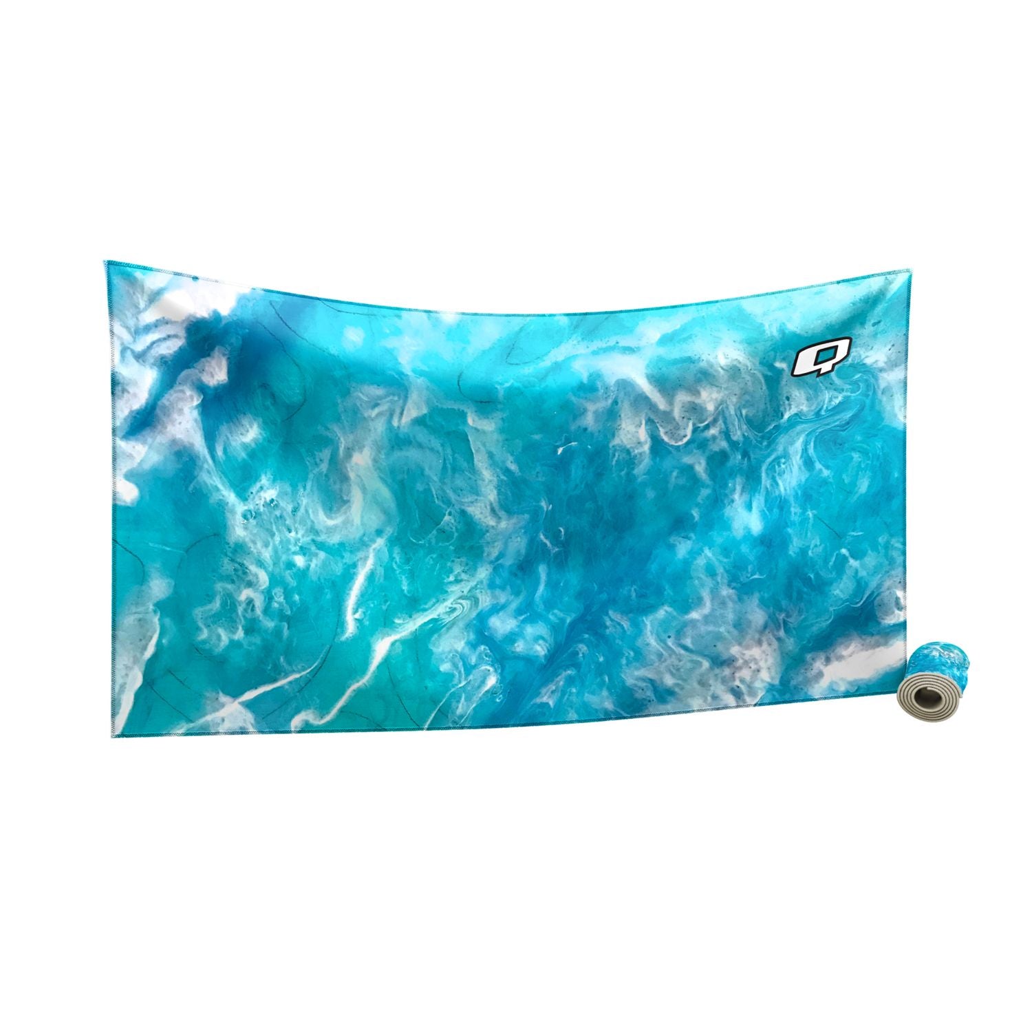 Premium Ocean Topo Microfiber Swim Towel - Quick Dry, Lightweight & Ultra Absorbent - Perfect for Beach, Pool, Travel & Yoga