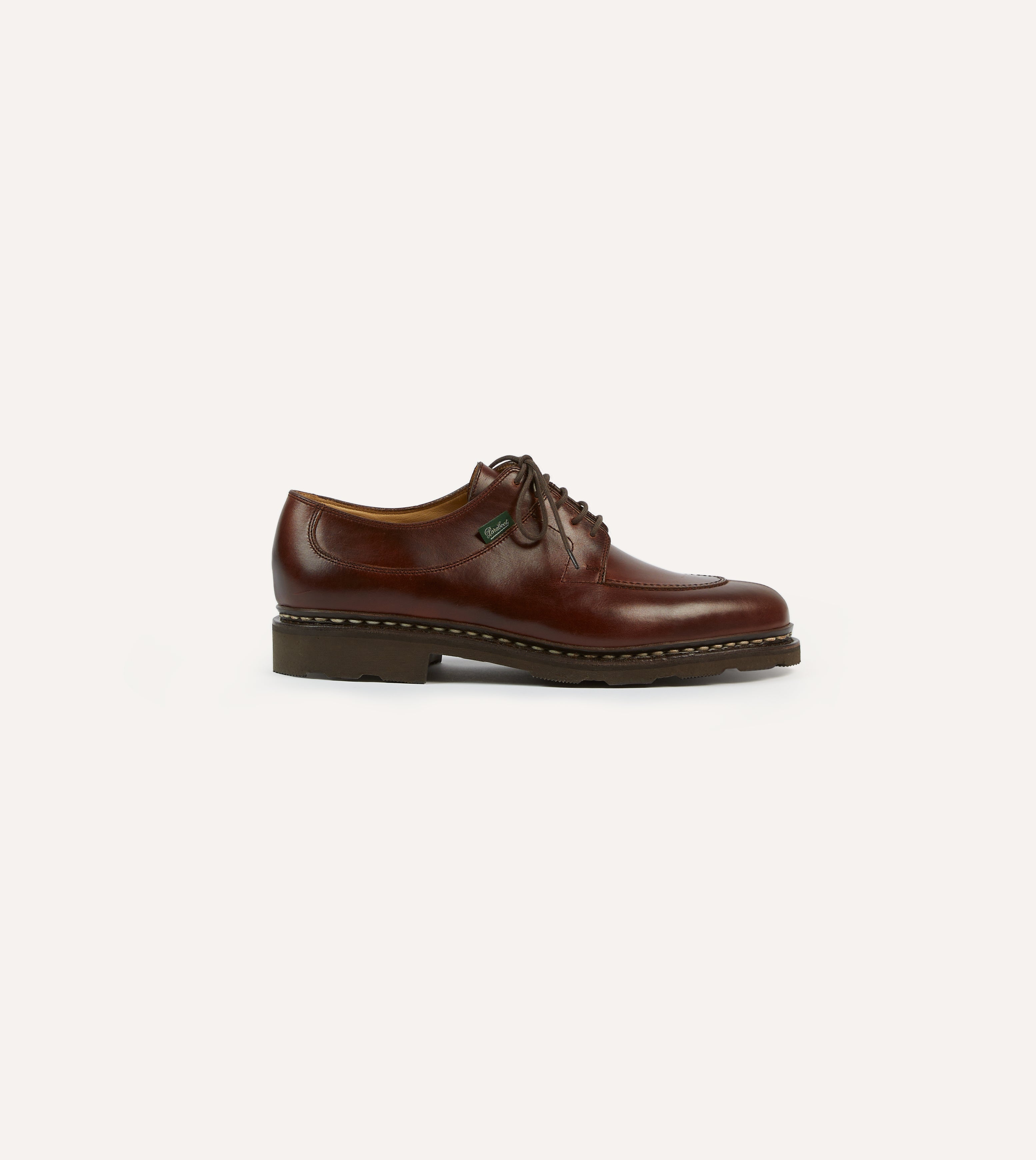Paraboot Avignon Brown Leather Derby Shoes for Men | Classic Handcrafted Dress Shoes | Perfect for Business, Office & Formal Occasions