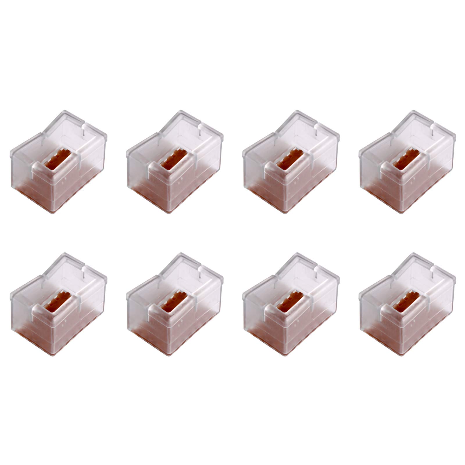 Andux 8-Piece Clear Rectangle Silicone Chair Leg Floor Protectors - Non-Slip Furniture Feet Pads for Wood Floors, Tables & Chairs - Scratch Prevention for Home & Office Use