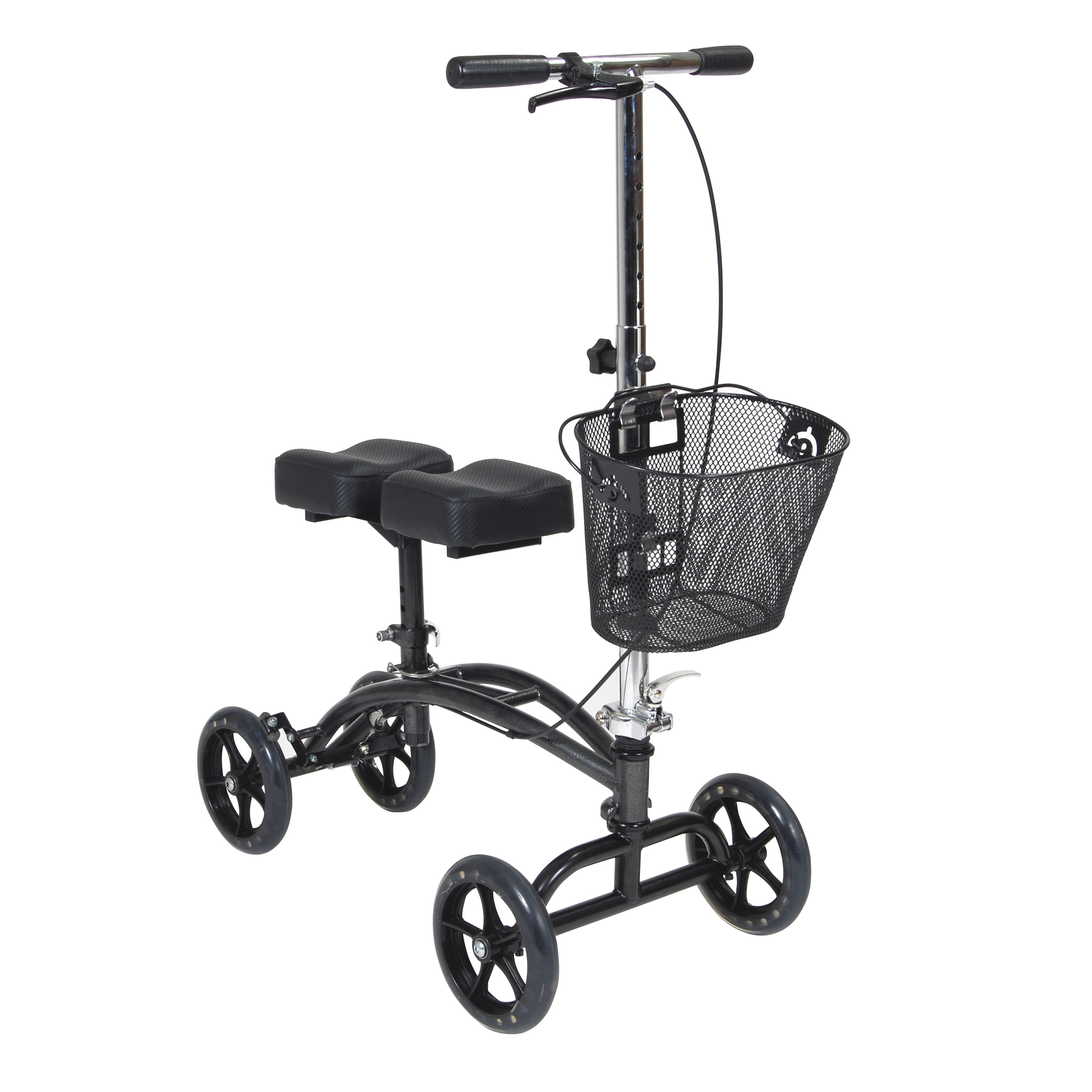 Steerable Knee Walker with Dual Pads & Basket - Foldable Mobility Scooter for Post-Surgery Recovery, Leg Injury, and Foot Pain Relief - Perfect for Indoor & Outdoor Use