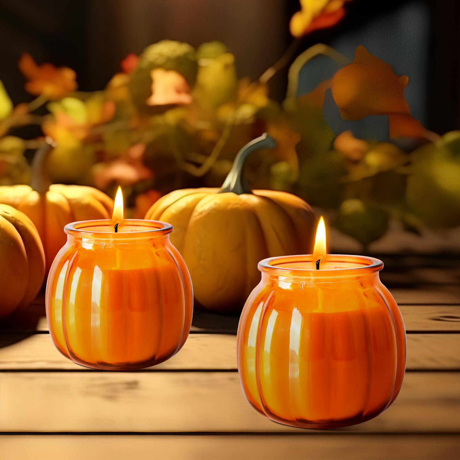 12-Pack Pumpkin Scented Soy Candles for Thanksgiving & Christmas - Long-Lasting Natural Wax Candles, Fall Home Decor, Wedding & Baby Shower Party Favors - Perfect for Cozy Evenings, Holiday Gatherings & Festive Celebrations