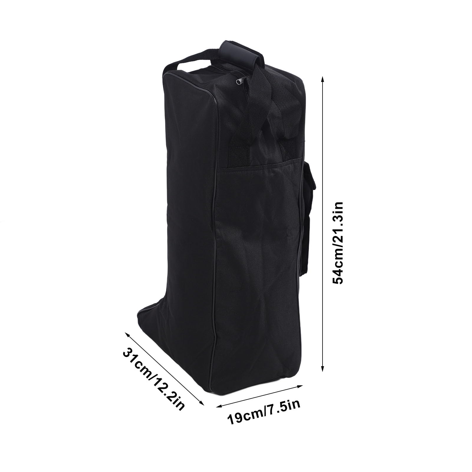 Portable Dust Proof Storage Bags for Tall Boots - Waterproof Oxford Cloth & Leather Zippered Shoe Organizers with Handle - Perfect for Cowboy Boots, Snow Boots, Riding Boots & Winter Footwear - Ideal for Travel, Storage & Closet Organization (Black)