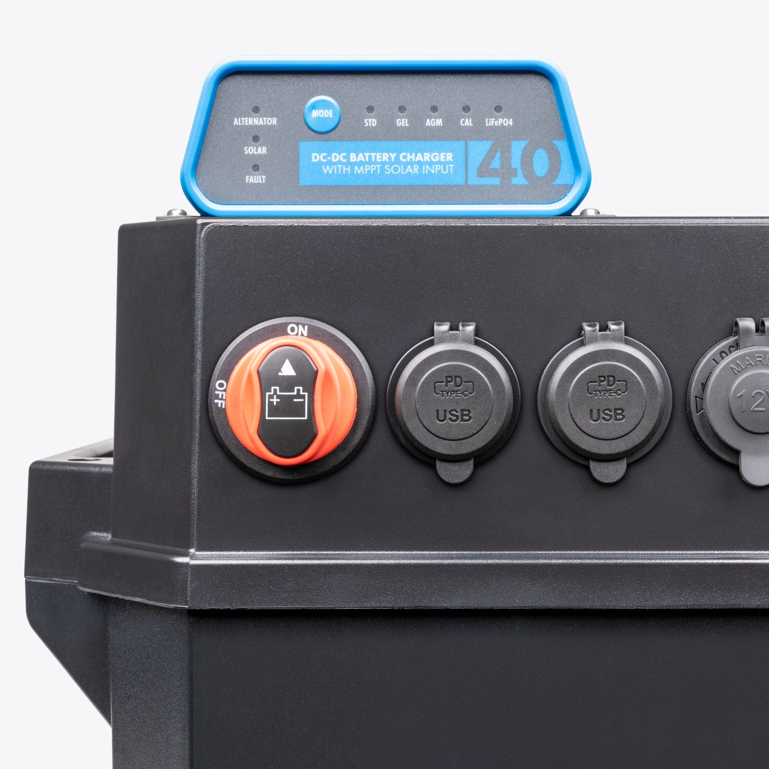 Heavy Duty Battery Box PRO with DCDC Charger - Portable Power Solution for Camping, RV, and Off-Grid Adventures