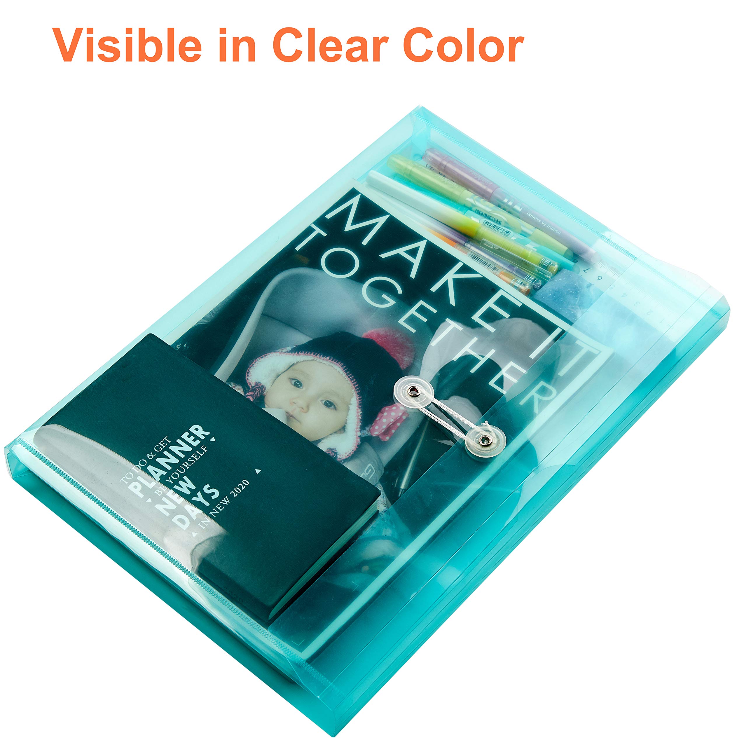 Plastic Legal Size Envelopes with String Tie Closure - 1-1/4