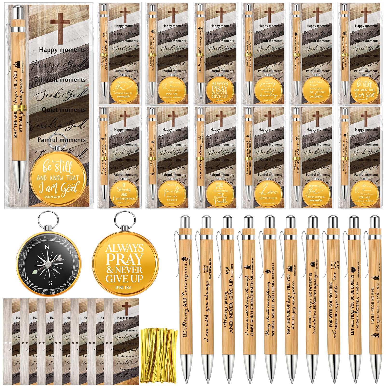 Spakon Christian Gifts for Men - Religious Engraved Bible Verse Compass Pen - Baptism & Confirmation Gifts for Boys, Girls, Pastors & Fathers - Perfect for Church, Sunday School & Spiritual Journeys