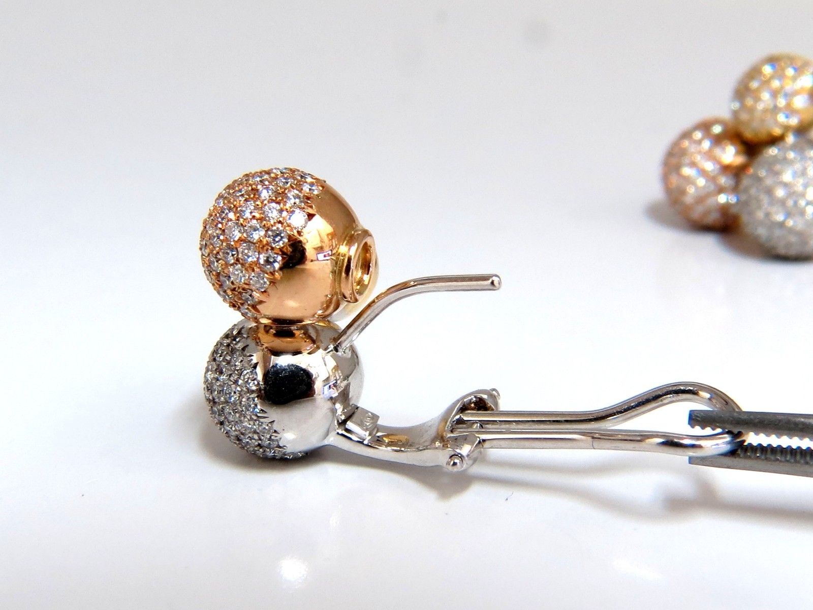 3.70ct Round Brilliant Diamond Cluster Bead Stud Earrings in 18K Gold - Perfect for Weddings, Parties & Special Occasions