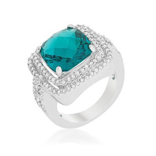 Elegant Aqua Candy Cocktail Ring for Women | Vintage Style Statement Jewelry for Parties, Weddings & Special Occasions