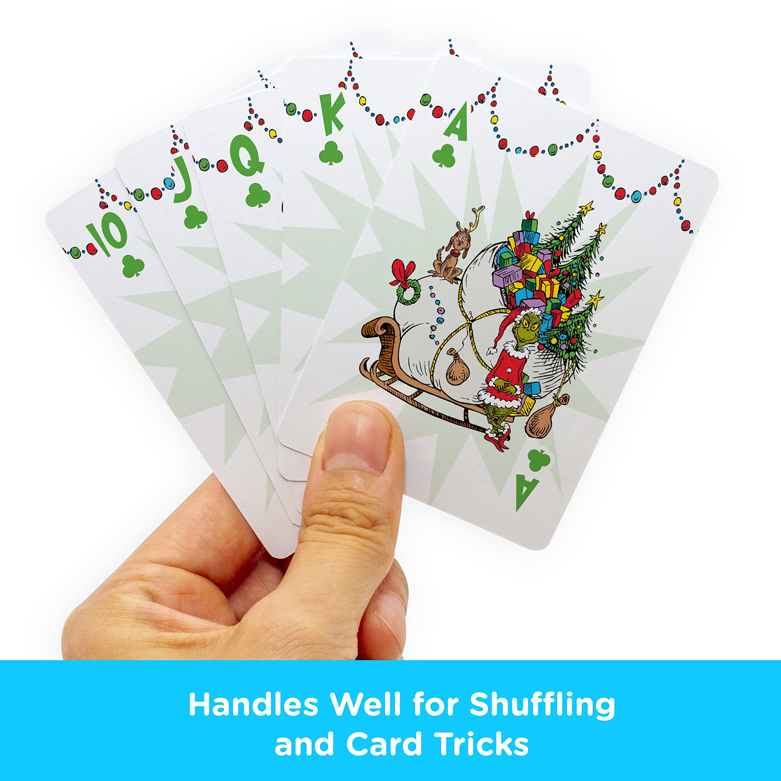 Officially Licensed Grinch Playing Cards - Premium Poker Size Deck with Linen Finish for Poker, Blackjack & Family Game Nights - AQUARIUS Collectible Card Game Merchandise