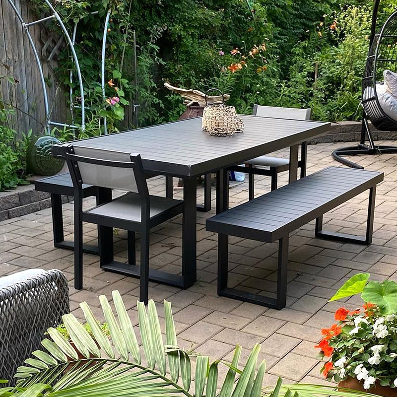 Solid Wood Dining Table and Bench Set - Rustic Farmhouse Style for Kitchen, Dining Room, or Outdoor Patio - Perfect for Family Gatherings and Entertaining