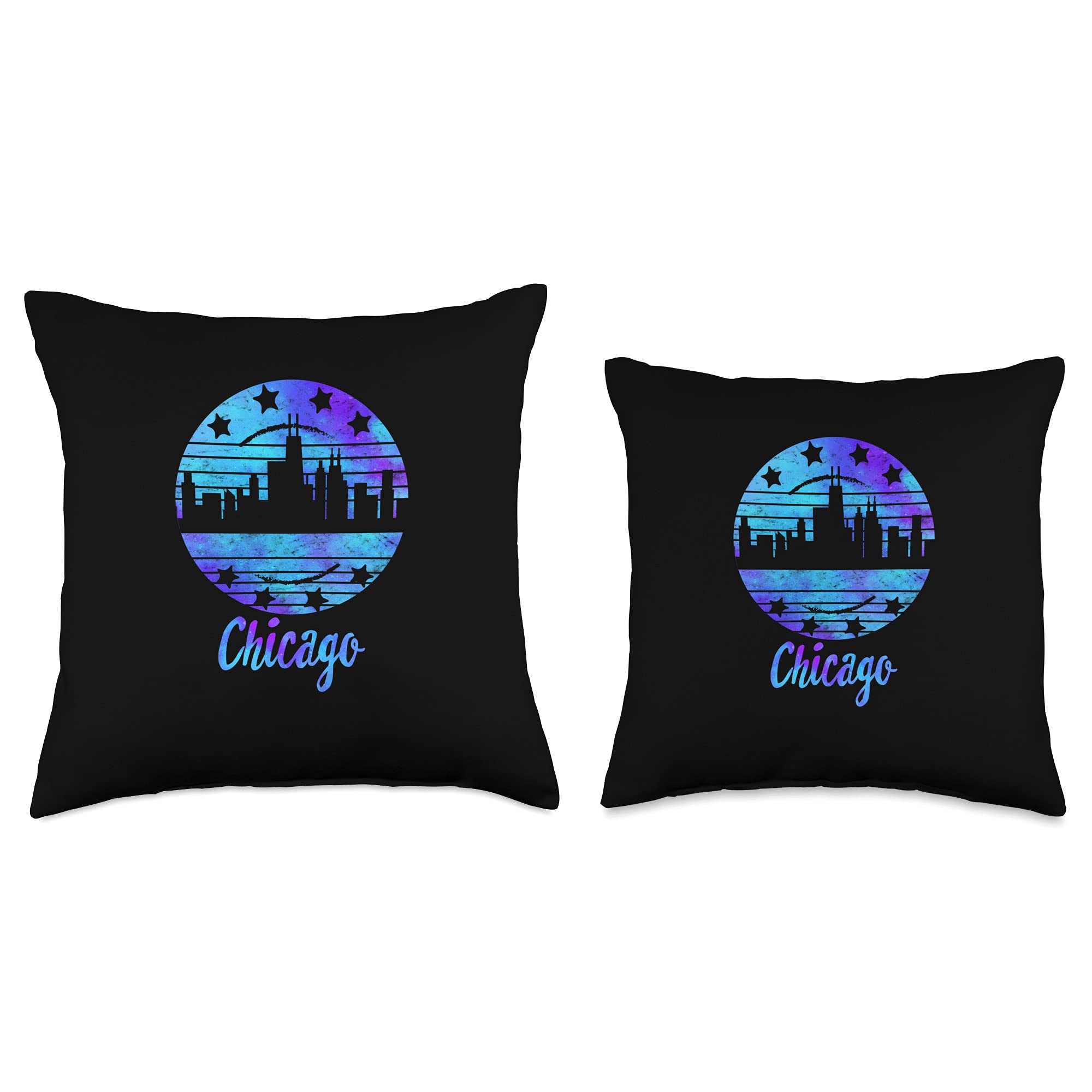 Chicago Flag Throw Pillow - Illinois USA Souvenir with Skyline Design - Perfect for Home Decor, Gifts & Chicago Pride Display