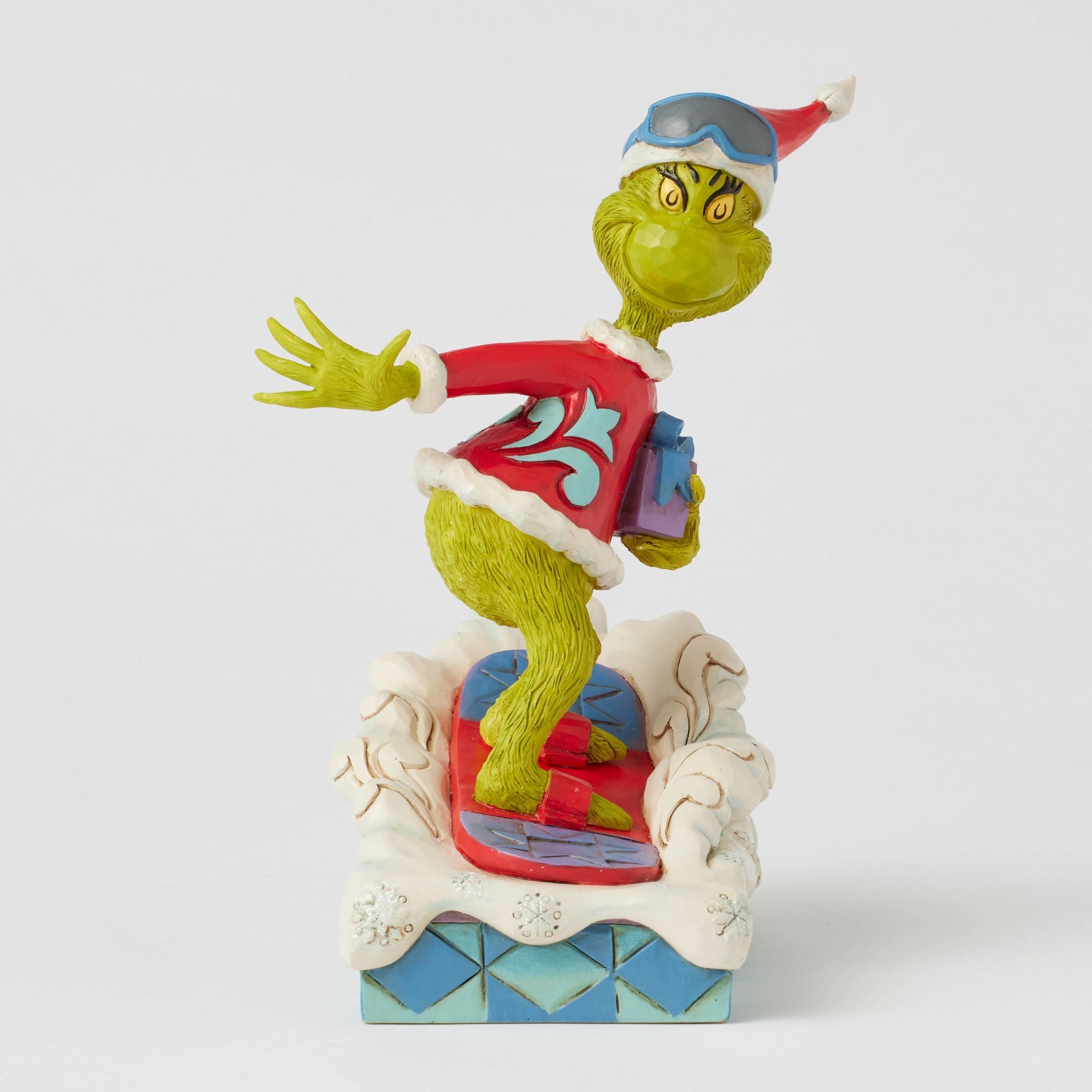 Grinch Snowboarding Figure - Christmas Decorations, Holiday Collectible for Home, Office & Party - Perfect for Xmas Tree Ornaments, Gift Giving & Festive Decor