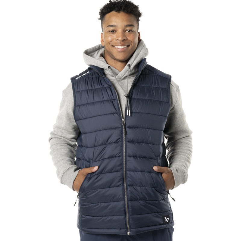 Bauer Team Puffer Vest for Men - Lightweight Warm Winter Vest for Outdoor Sports & Casual Wear - Senior Size