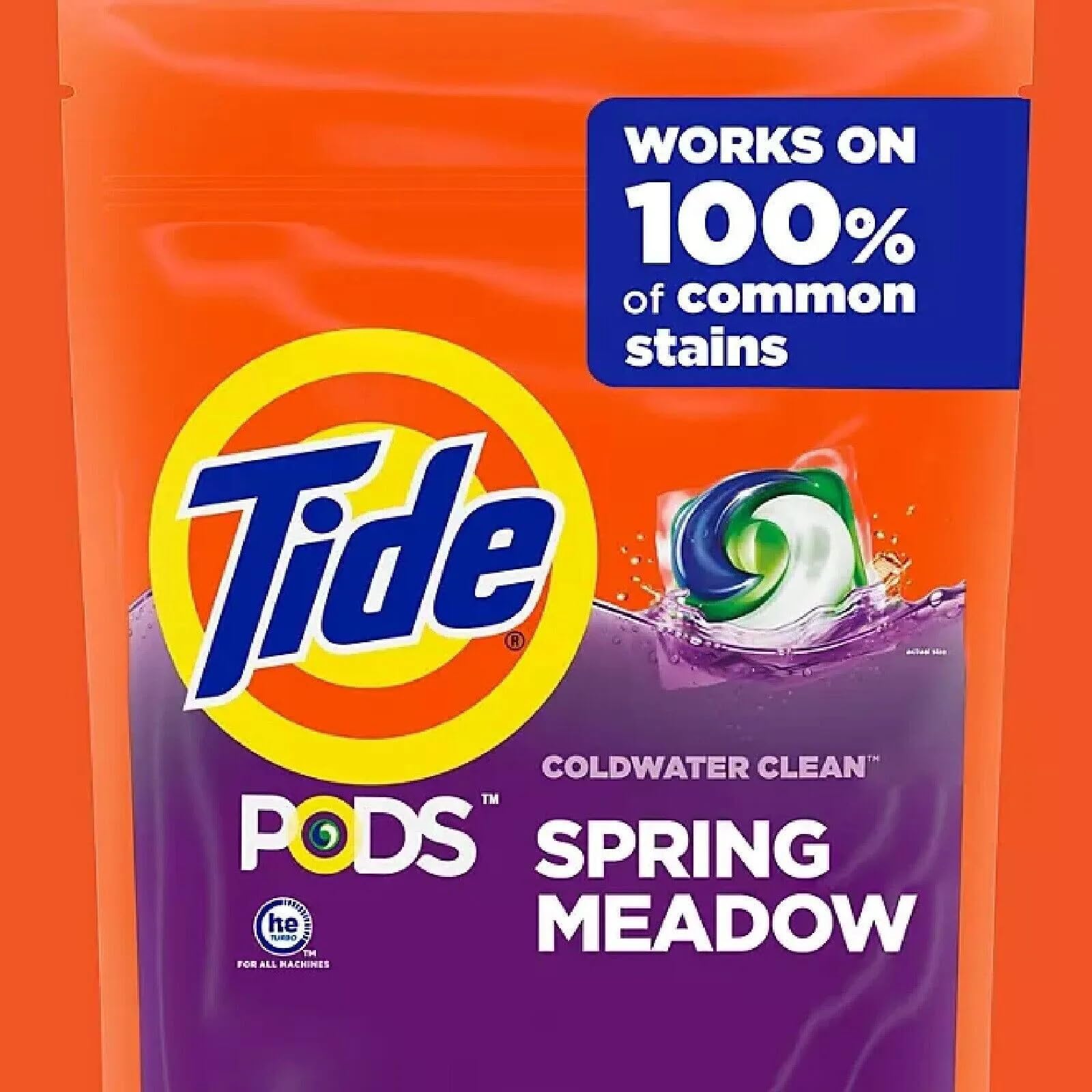 TIDE PODS Laundry Detergent Soap Pacs - Spring Meadow Scent, 3-in-1 Powerful Clean, HE Compatible, 39 Count (Pack of 1) | Fresh Scent for Clothes, Perfect for HE Washers, Ideal for Family Laundry & Stain Removal