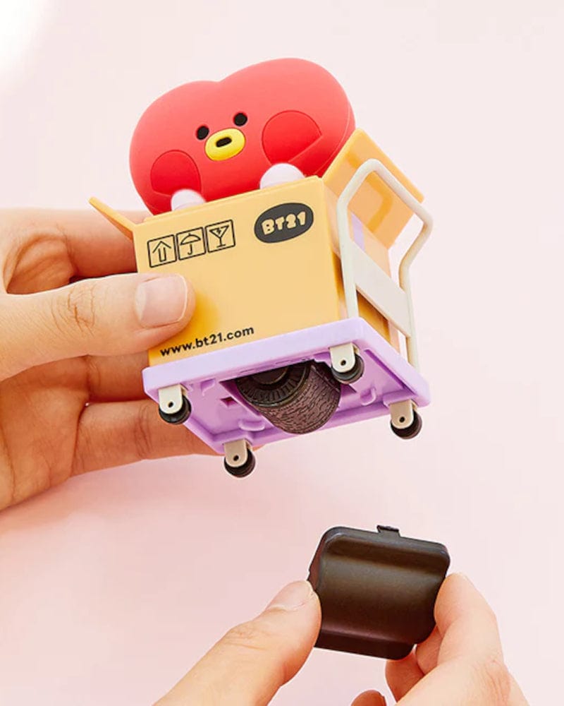 BT21 TATA Mini Privacy Rolling Stamp - Personal Information Protection for Mail, Letters & Documents - Perfect for Home, Office & Travel Use