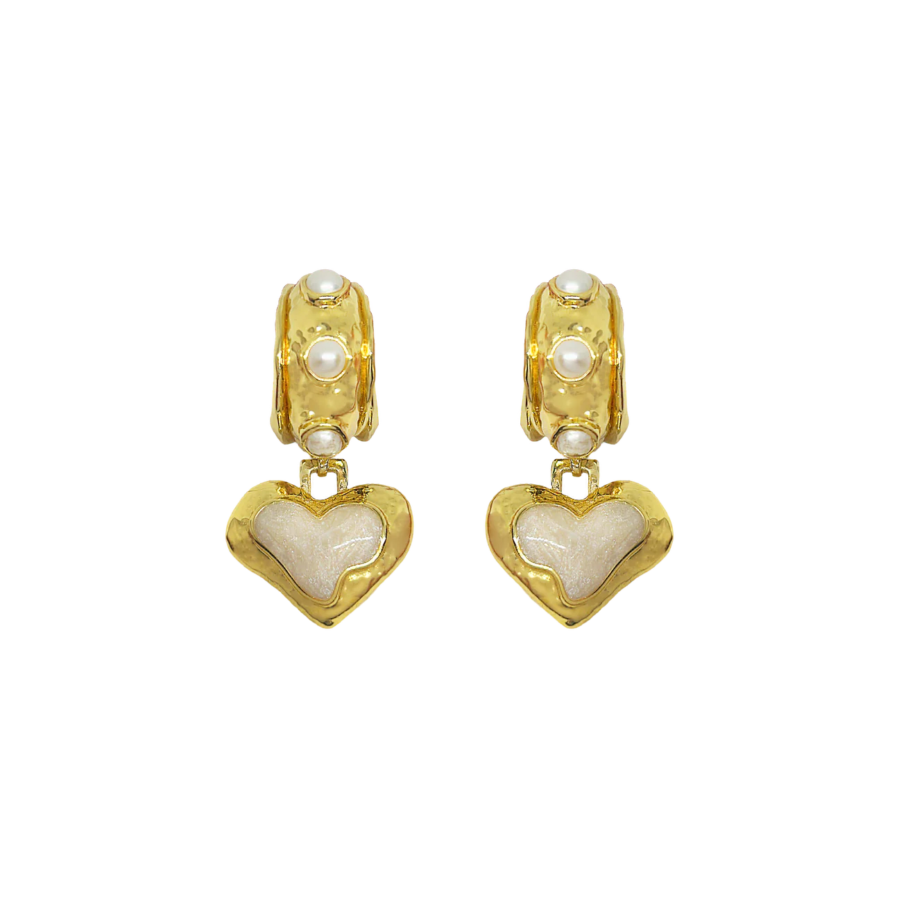 Elegant Elena Gold Pearl Earrings for Women - Perfect for Weddings, Parties & Special Occasions