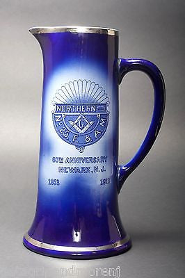 Vintage NORTHERN 25 Porcelain Masonic Mug - Newark NJ 60th Anniversary (1853-1913) - Antique Collectible Coffee Cup for Freemasonry Enthusiasts & History Buffs - Perfect for Display, Gifts, or Tea/Coffee Ceremonies